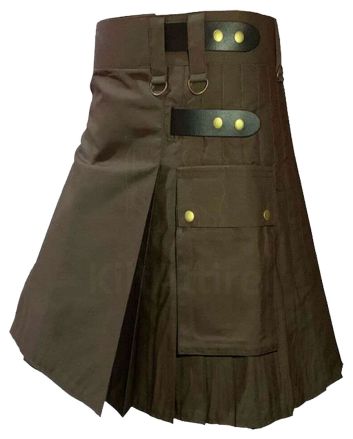 Brown Fashion Utility Kilt