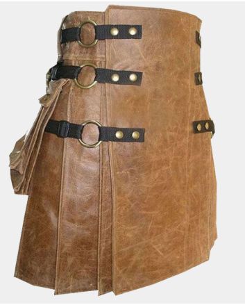 Brown Leather Gothic Kilt