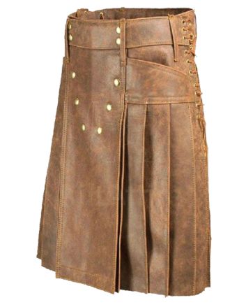 Brown Leather Premium Utility Kilt