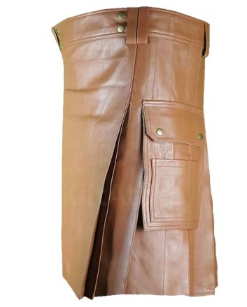 Brown Mens Leather Kilt