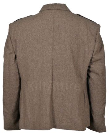 Brown Scottish Tweed Argyle Kilt Jacket With 5 Button Vest
