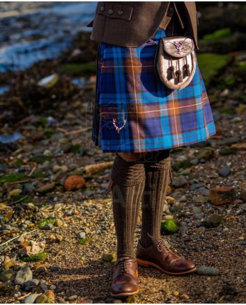 Buchanan Hunting Modern Blue Tartan Kilt Front