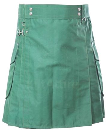 Cargo Pocket Green Utility Kilt