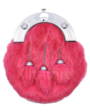 Celtic Knot Pink Rabbit Fur Sporran