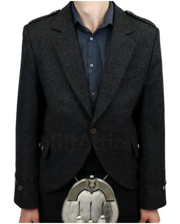 Charcoal Tweed Argyle Kilt Jacket