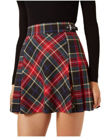 Checked Kilt Mini Skirt 
