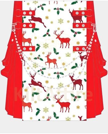 Christmas Trees With Deer Fashion Utility Kilt 
