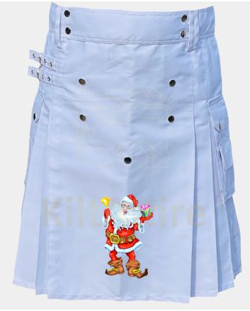 Christmas White Santa With Gifting Bell Utility Kilt