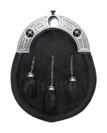 Chrome Cantle Black Dress Sporran