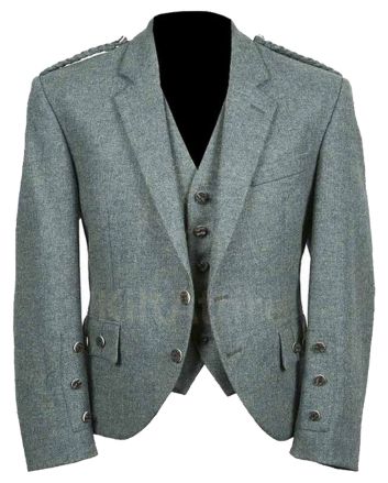Crail Green Argyll Tweed Kilt Jacket With Waistcoat Set