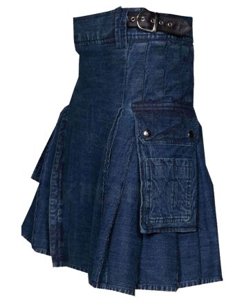Dark Blue Denim Kilt