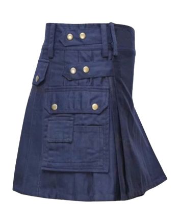 Dark Blue Four Straps Utility Kilt
