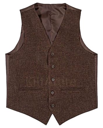 Dark Brown Tweed Argyll Kilt Jacket With 5 Button Vest