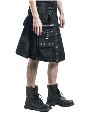Deluxe Black Fashion Kilt For Men