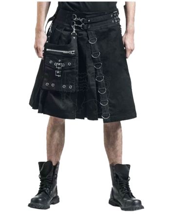 Deluxe Black Fashion Kilt For Men