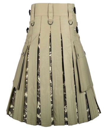 Digital Camo And Khaki High Quality Cotton Hybrid Utility Kilt