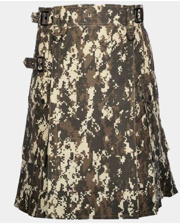 Digital Camouflage Gothic Utility Kilt For Men
