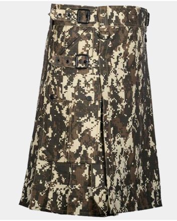 Digital Camouflage Gothic Utility Kilt For Men