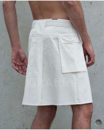 Falcon Designer White Utility Kilt For Men