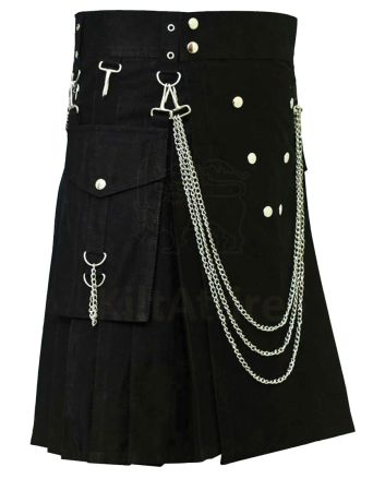 Famous Cargo Utility Kilt With Golden Chains