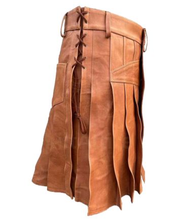 Genuine Brown Leather kilt