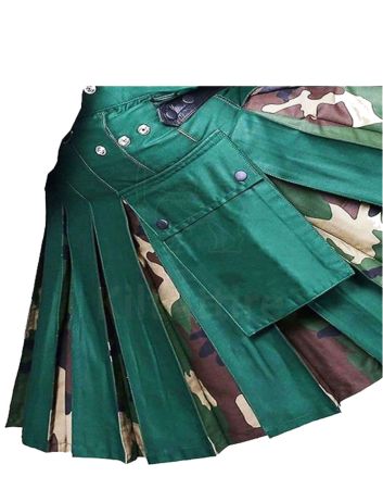 Green And Woodland Camo Hybrid Utility Kilt