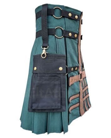 Green & Black Double Cross Utility Hybrid Kilt