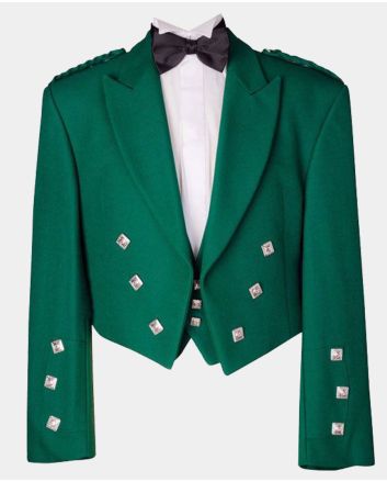 Green Prince Charlie Jacket With Waistcoat Set