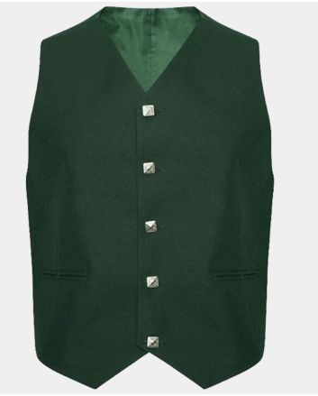 Green Wool Tweed Argyle Kilt Jacket and Vest