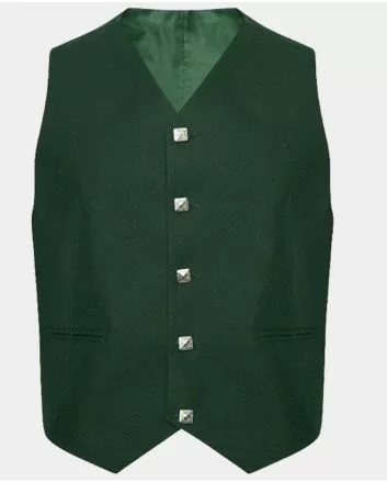 Green Wool Tweed Argyle Kilt Jacket and Vest