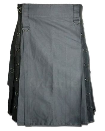 Grey Burning Men Utility Kilt