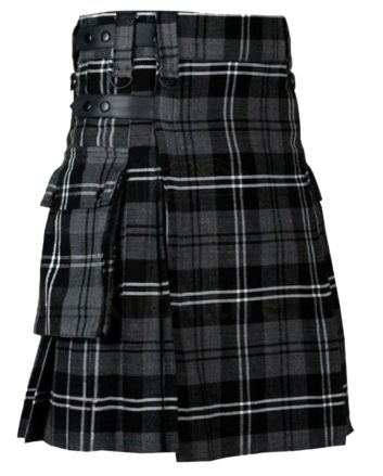 Grey Hamilton Tartan Utility Kilt