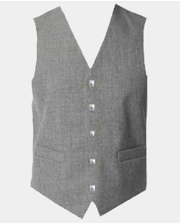 Grey Wool Tweed Argyle Kilt Jacket and Vest