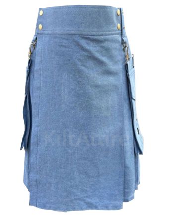 Indigo Denim Kilt For Men