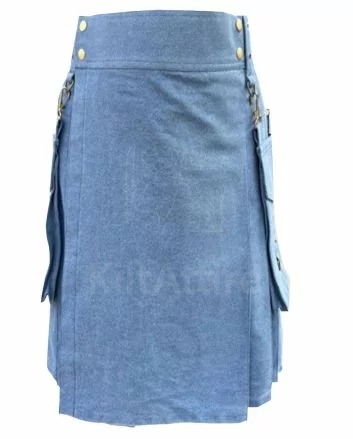 Indigo Denim Kilt For Men