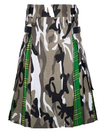 Irish Tartan And Urban Camo Utility Kilt