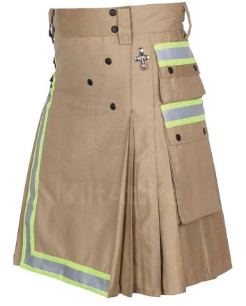 Khaki Firefighter Utility Kilt For Men