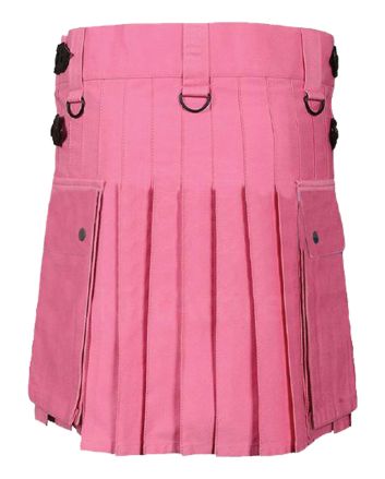 Leather Straps Pink Utility Kilt