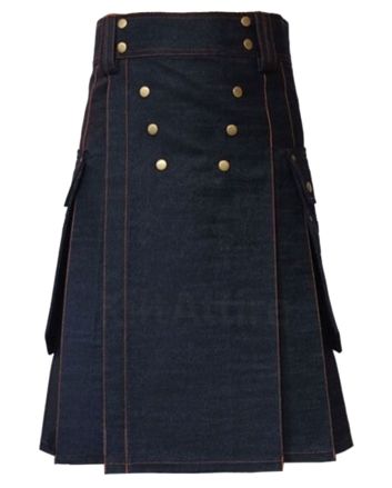 Mens Denim Utility Kilt