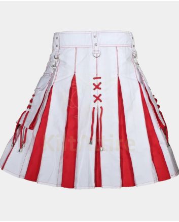 Men's White Hybrid Fashion Santa Claus Christmas Kilt