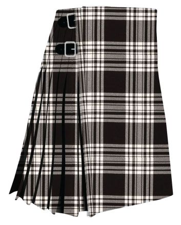 Menzies Black & White Modern Tartan Kilt