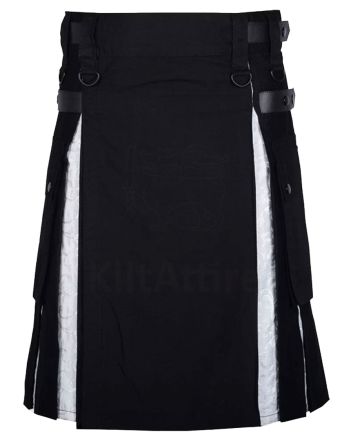 Modern Black Cotton Hybrid Utility Kilt