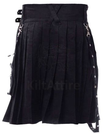 Modern Black Punk Utility Kilt