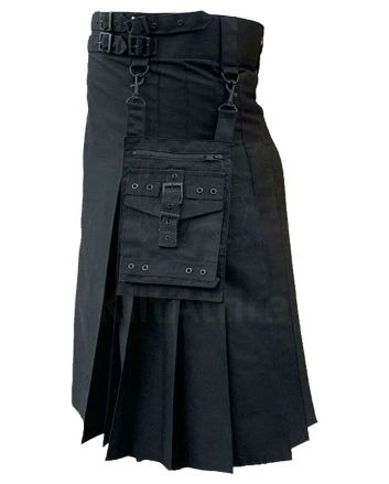 Modern Black Utility Kilt