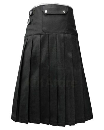 Modern Leather Kilt With White Trim