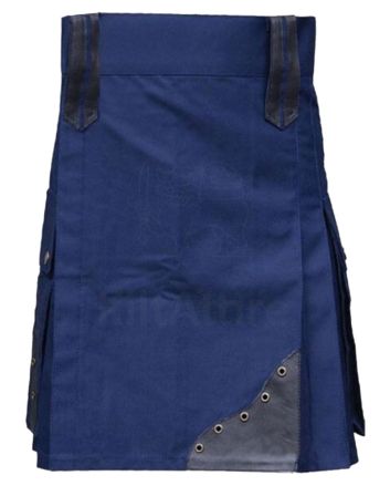 Modern Navy Blue Utility Kilt