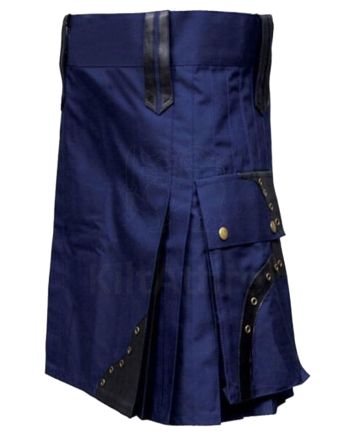 Modern Navy Blue Utility Kilt