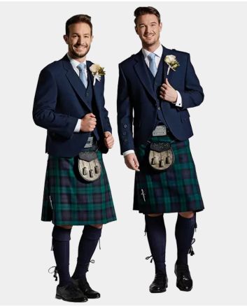 Deluxe Navy Blue Tweed Kilt Outfit
