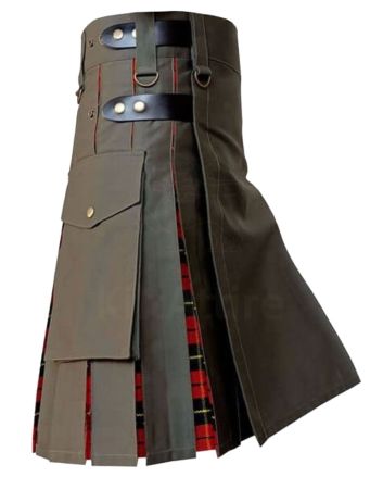 Olive Cotton Hybrid Utility Kilt