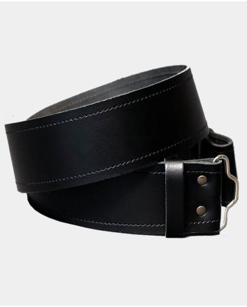 Plain Black Leather Kilt Belt